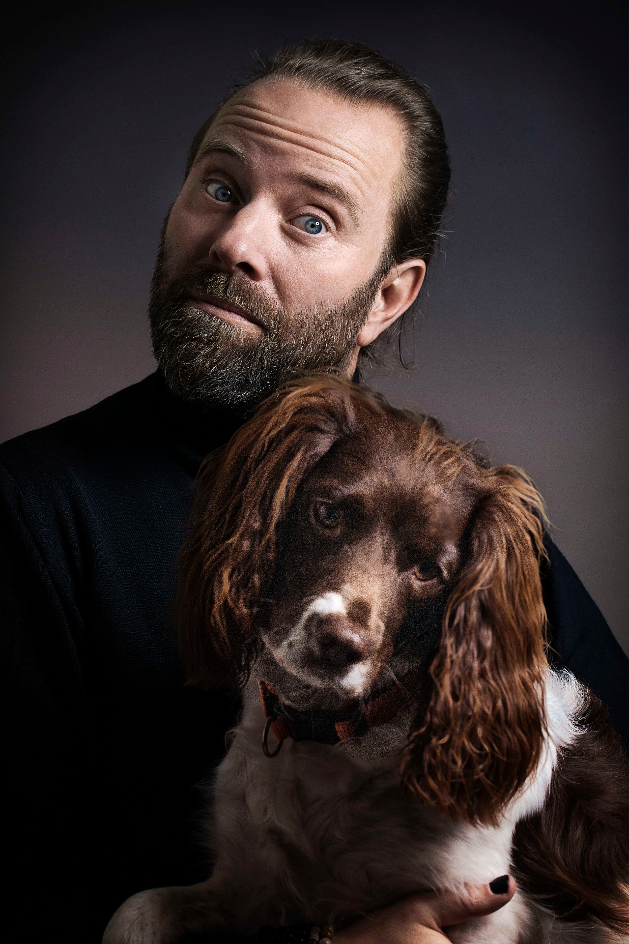 Portrait of Perry with his dog